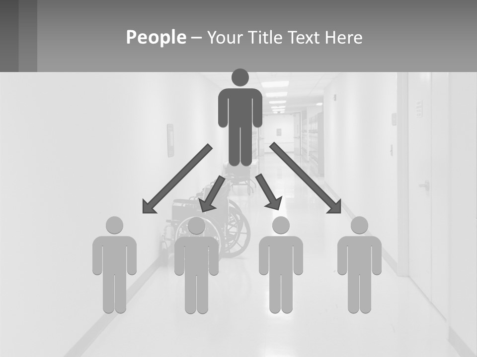 A Black And White Photo Of A Hospital Hallway PowerPoint Template