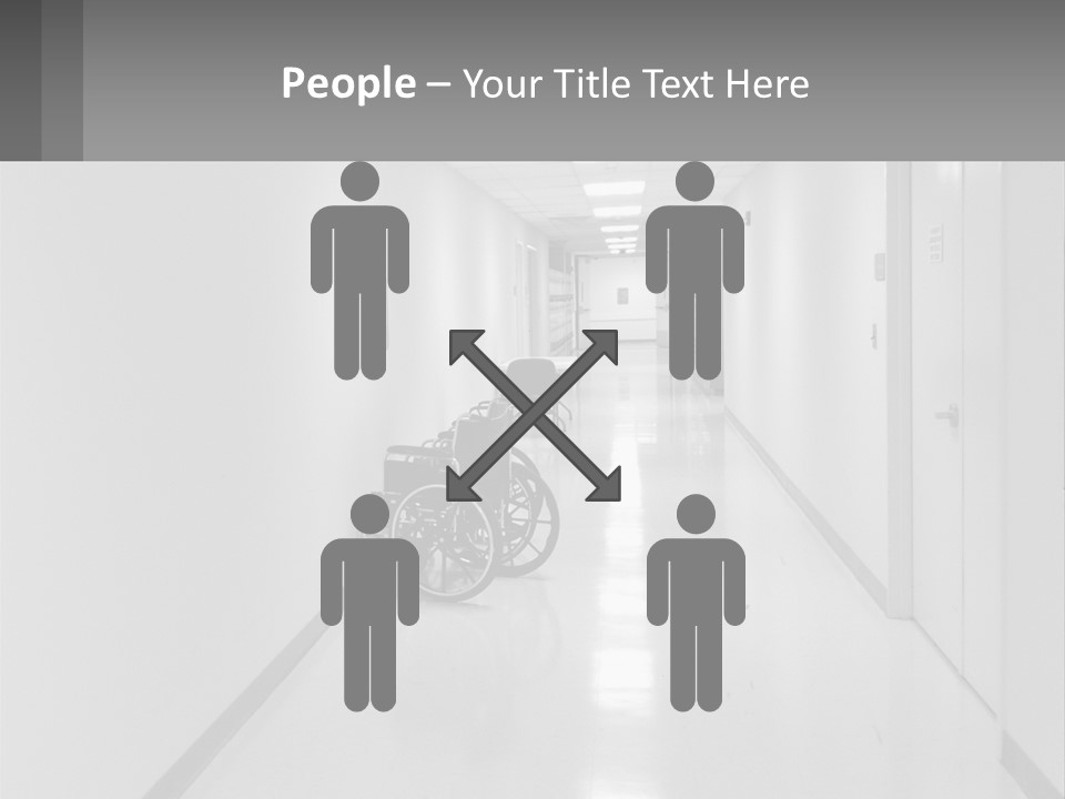 A Black And White Photo Of A Hospital Hallway PowerPoint Template