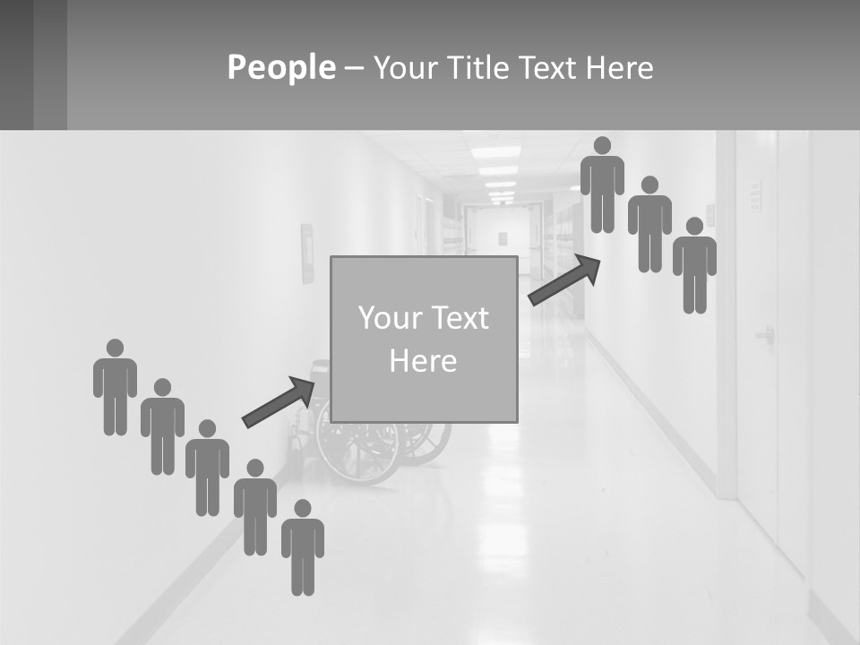 A Black And White Photo Of A Hospital Hallway PowerPoint Template