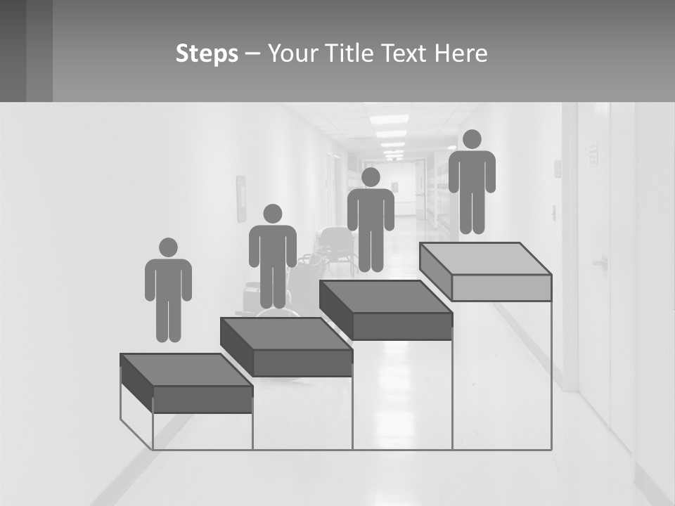 A Black And White Photo Of A Hospital Hallway PowerPoint Template