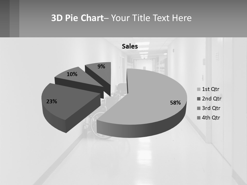 A Black And White Photo Of A Hospital Hallway PowerPoint Template