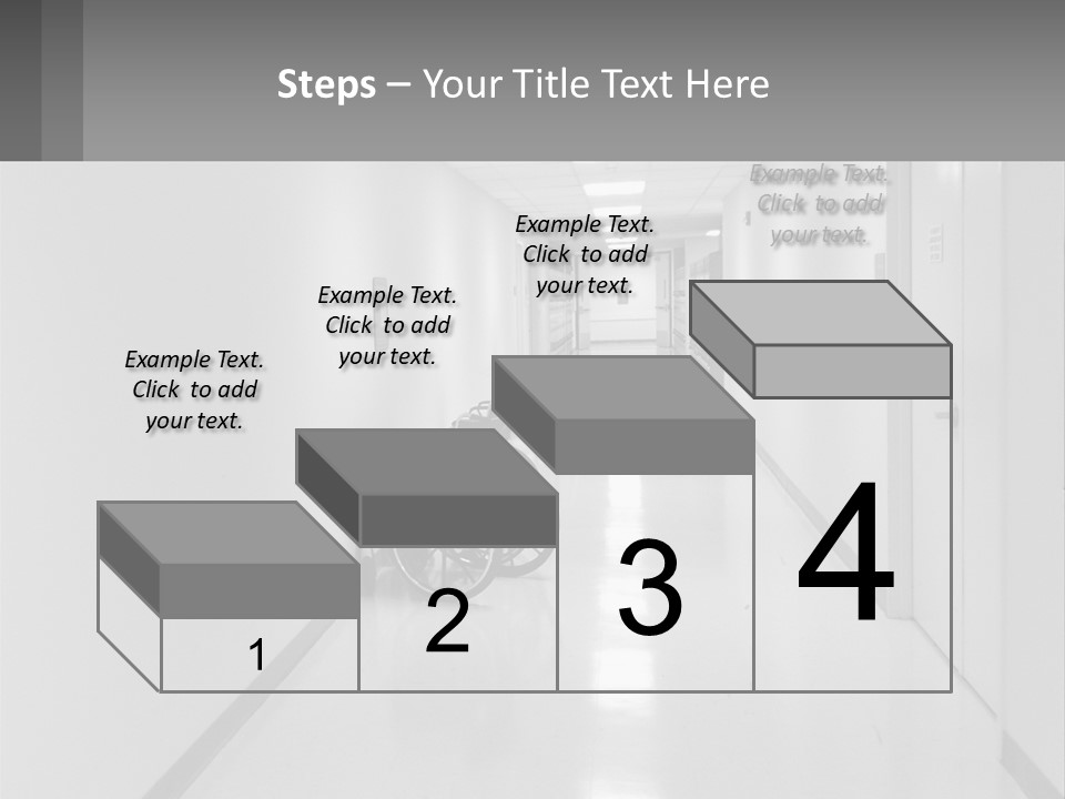 A Black And White Photo Of A Hospital Hallway PowerPoint Template