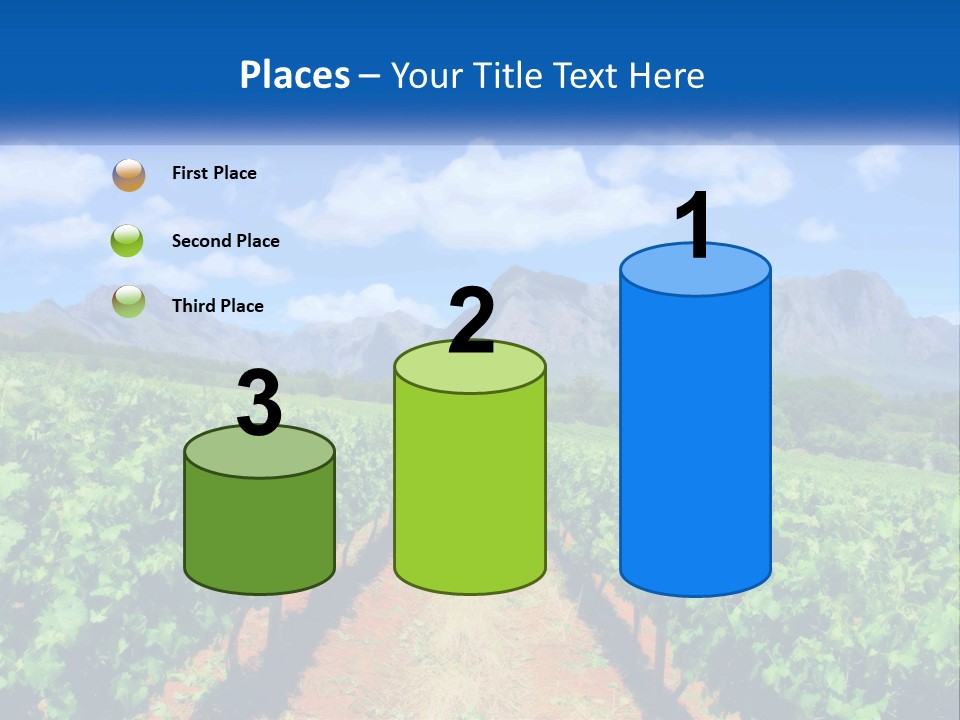A Vineyard Field With Mountains In The Background PowerPoint Template
