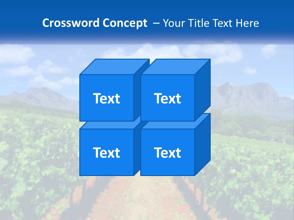 A Vineyard Field With Mountains In The Background PowerPoint Template