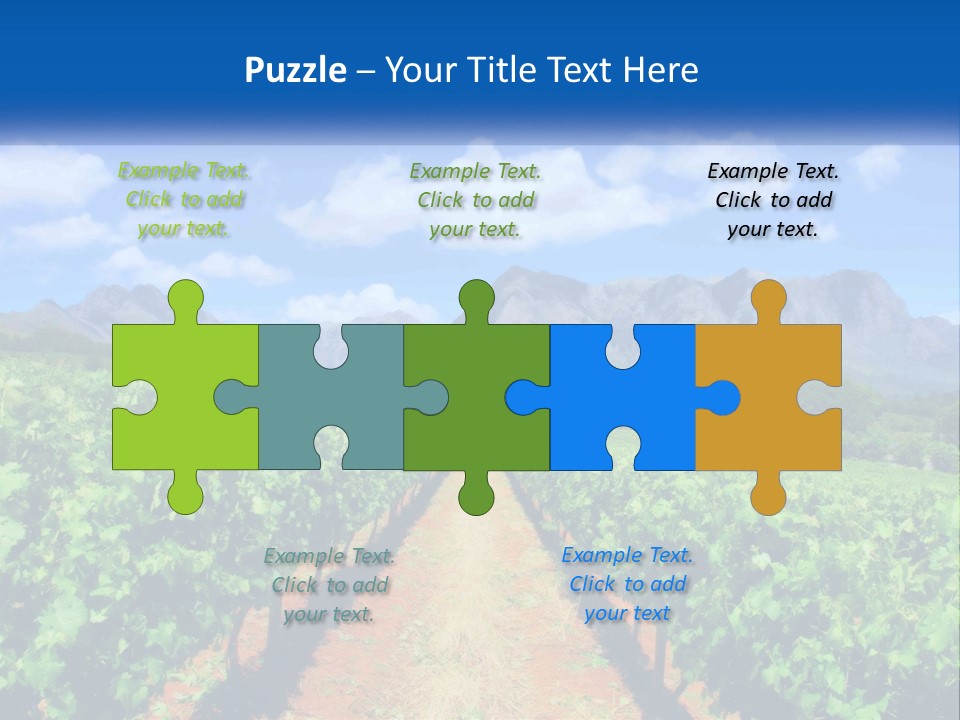A Vineyard Field With Mountains In The Background PowerPoint Template
