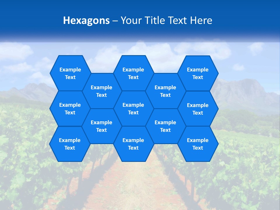 A Vineyard Field With Mountains In The Background PowerPoint Template