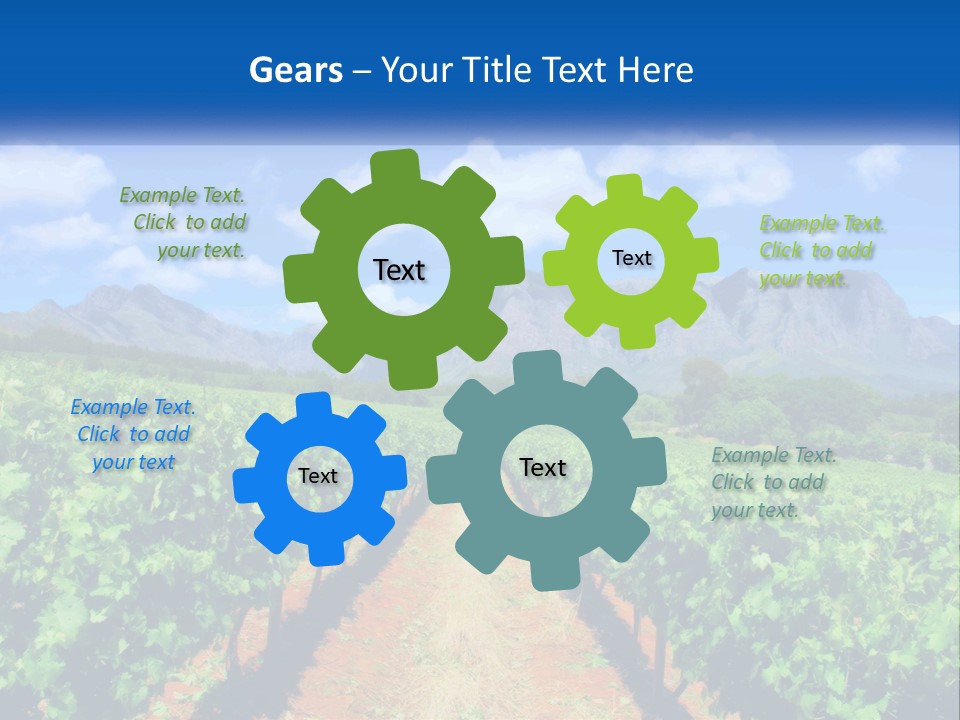 A Vineyard Field With Mountains In The Background PowerPoint Template