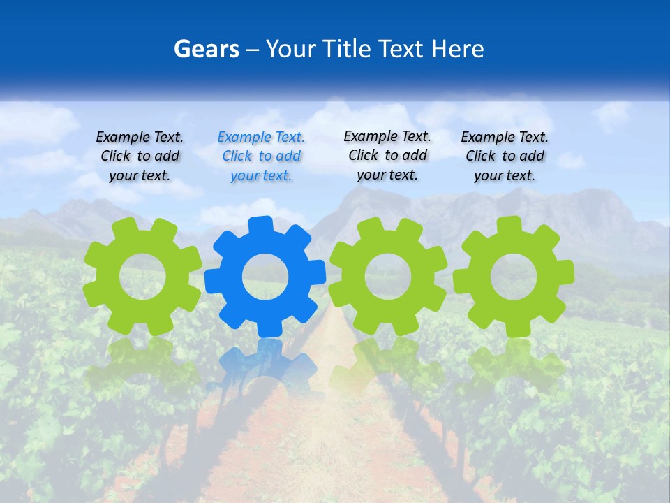 A Vineyard Field With Mountains In The Background PowerPoint Template
