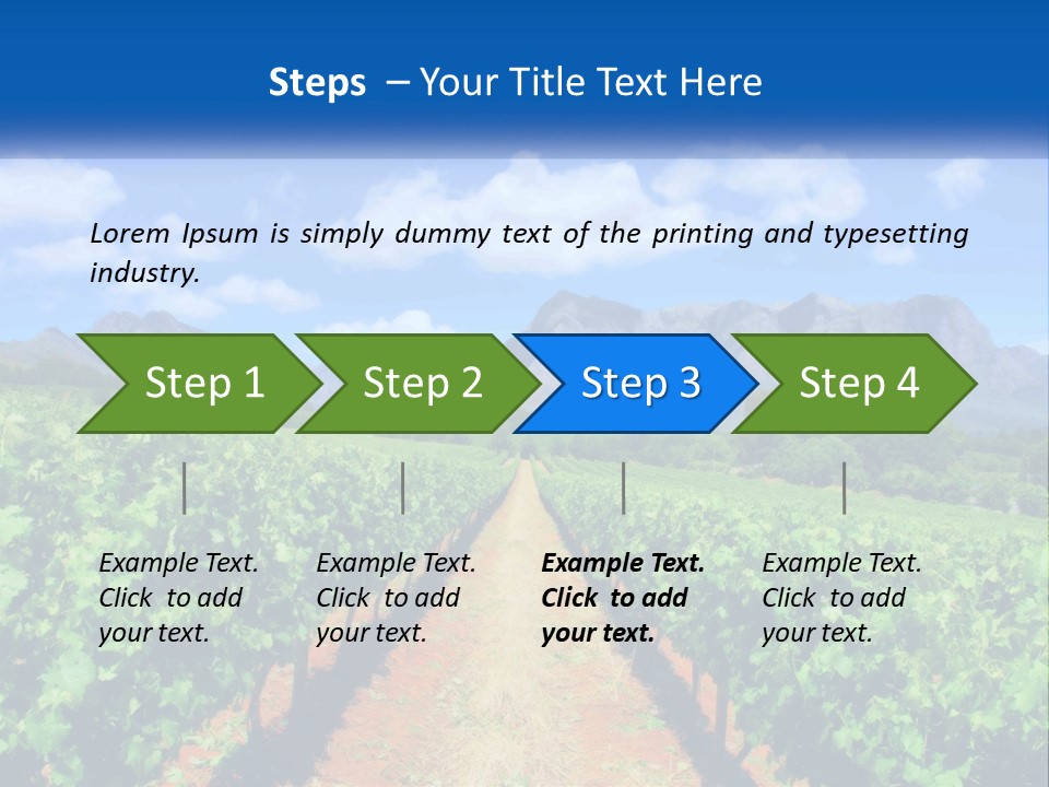 A Vineyard Field With Mountains In The Background PowerPoint Template
