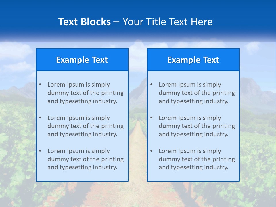 A Vineyard Field With Mountains In The Background PowerPoint Template