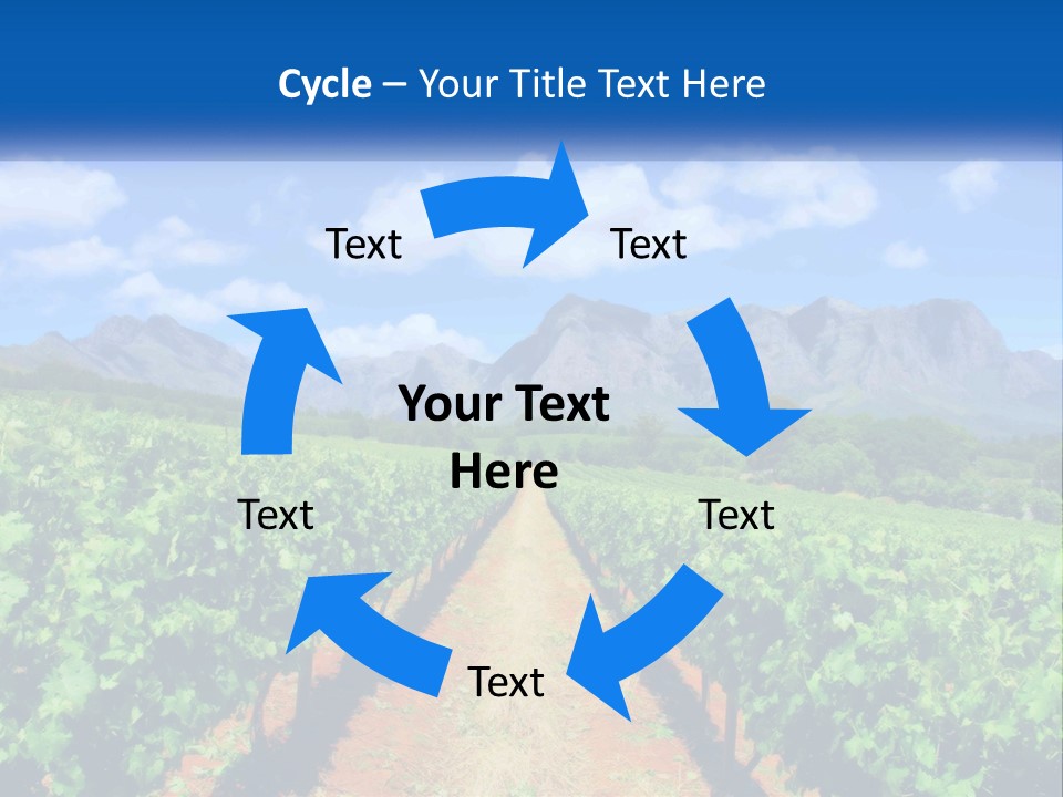 A Vineyard Field With Mountains In The Background PowerPoint Template