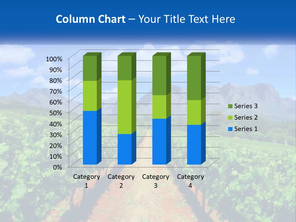 A Vineyard Field With Mountains In The Background PowerPoint Template
