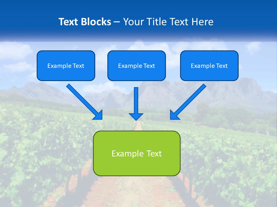 A Vineyard Field With Mountains In The Background PowerPoint Template
