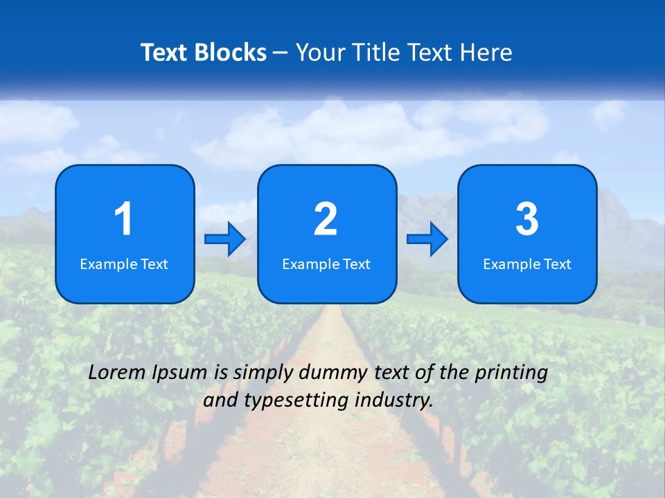 A Vineyard Field With Mountains In The Background PowerPoint Template