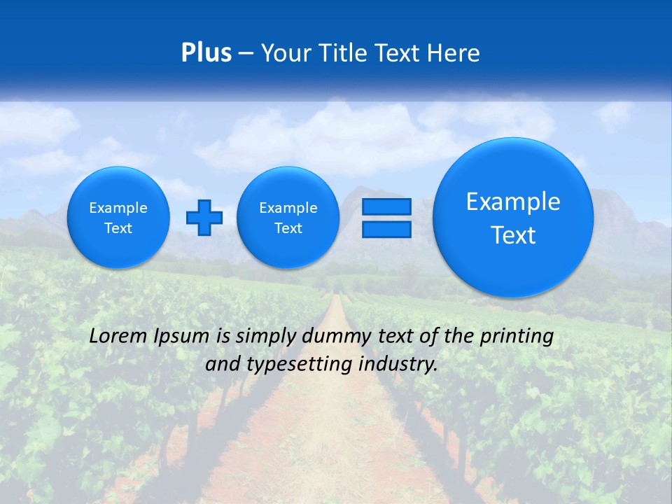 A Vineyard Field With Mountains In The Background PowerPoint Template