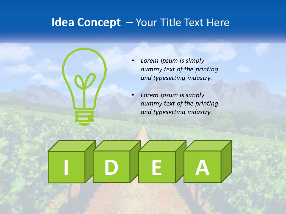 A Vineyard Field With Mountains In The Background PowerPoint Template