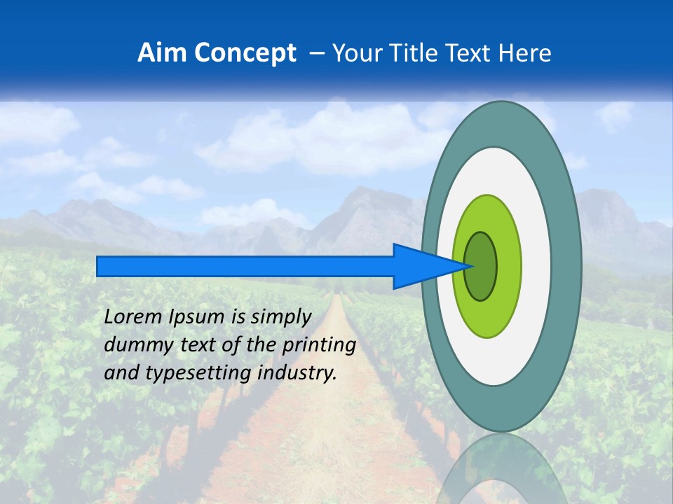 A Vineyard Field With Mountains In The Background PowerPoint Template