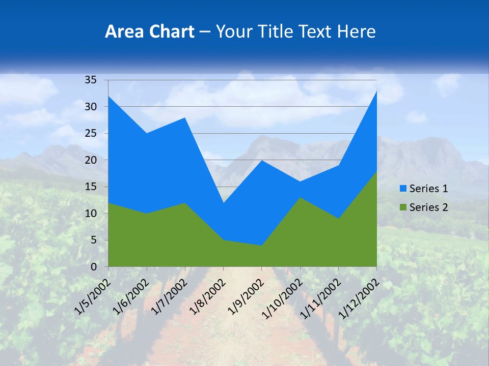 A Vineyard Field With Mountains In The Background PowerPoint Template