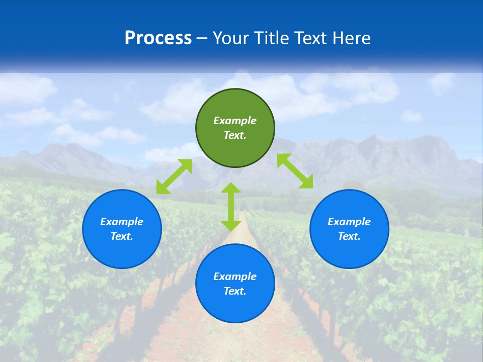 A Vineyard Field With Mountains In The Background PowerPoint Template