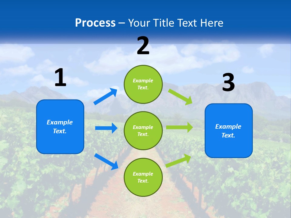 A Vineyard Field With Mountains In The Background PowerPoint Template
