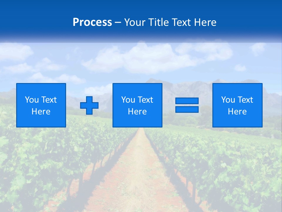 A Vineyard Field With Mountains In The Background PowerPoint Template