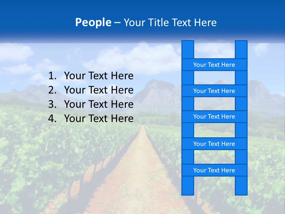 A Vineyard Field With Mountains In The Background PowerPoint Template