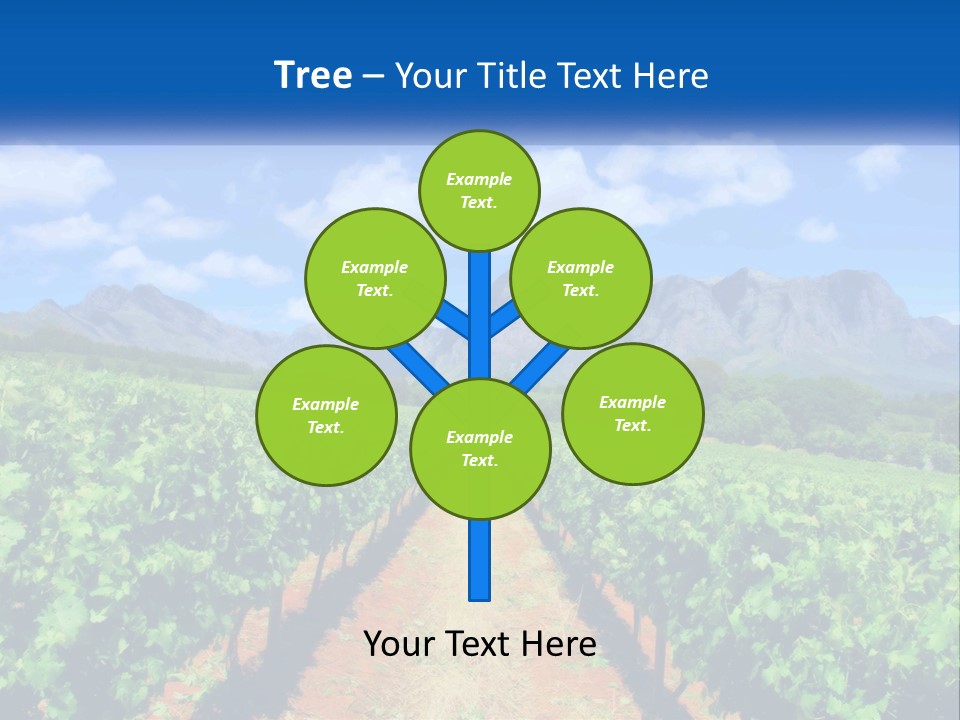 A Vineyard Field With Mountains In The Background PowerPoint Template