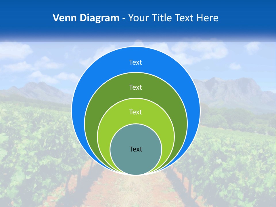 A Vineyard Field With Mountains In The Background PowerPoint Template