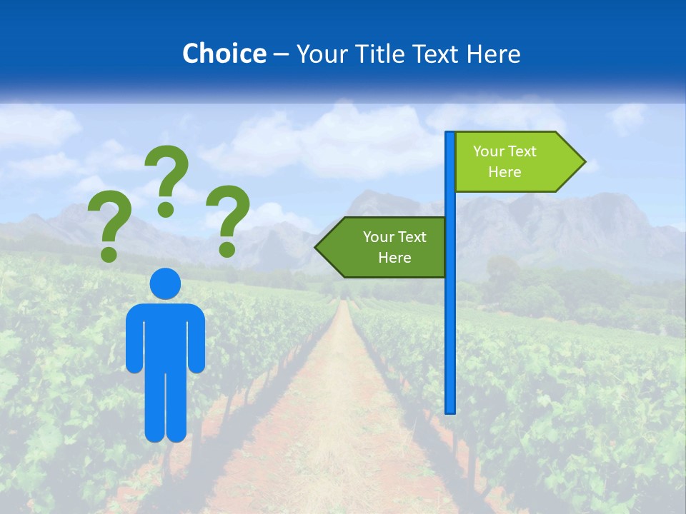 A Vineyard Field With Mountains In The Background PowerPoint Template