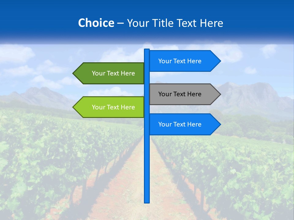 A Vineyard Field With Mountains In The Background PowerPoint Template