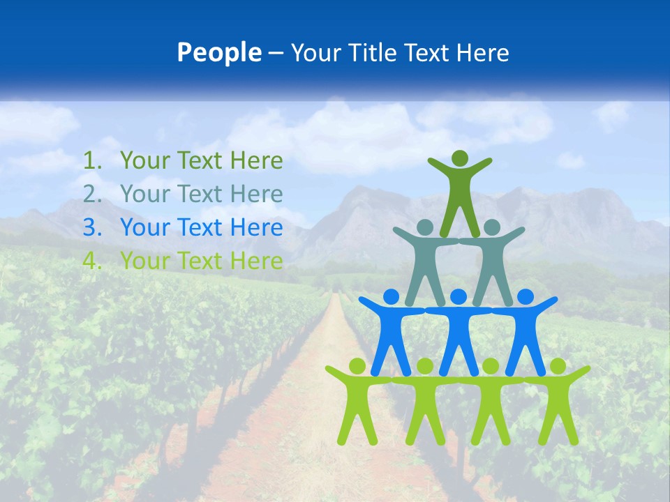 A Vineyard Field With Mountains In The Background PowerPoint Template