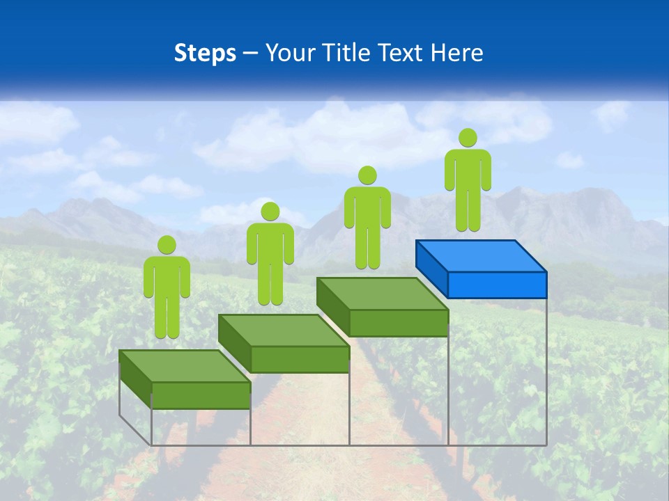 A Vineyard Field With Mountains In The Background PowerPoint Template