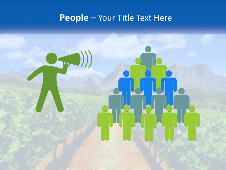 A Vineyard Field With Mountains In The Background PowerPoint Template
