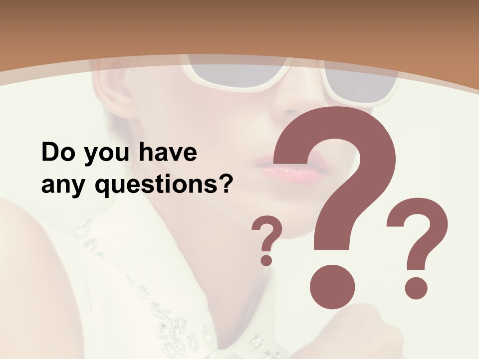 A Woman Wearing Sunglasses And A White Shirt PowerPoint Template