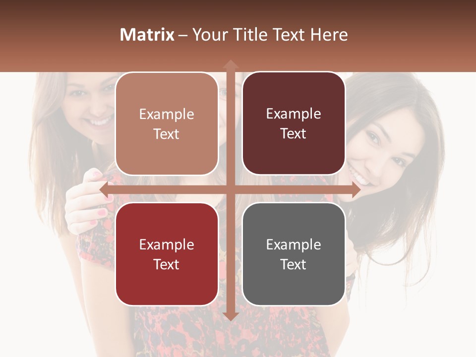 A Group Of Young Women Standing Next To Each Other PowerPoint Template