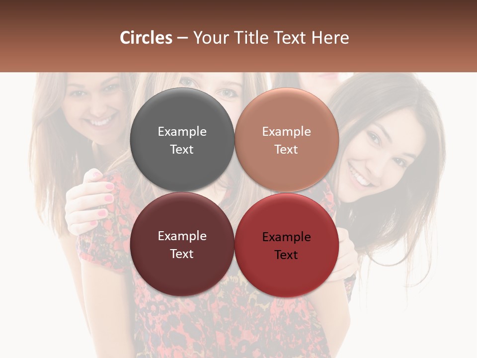 A Group Of Young Women Standing Next To Each Other PowerPoint Template