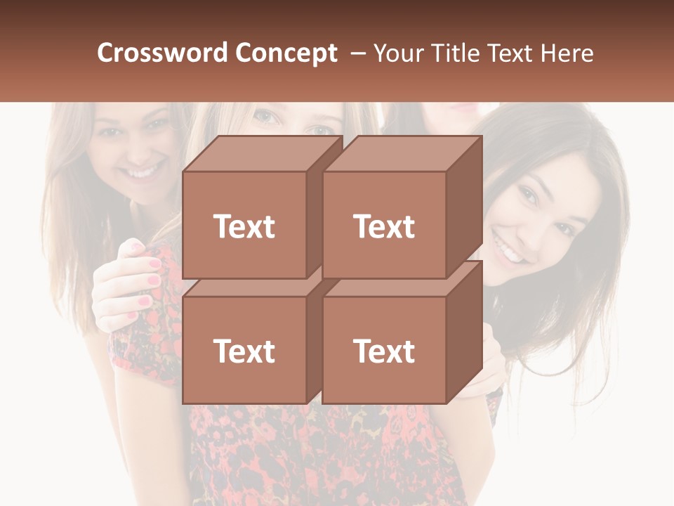 A Group Of Young Women Standing Next To Each Other PowerPoint Template