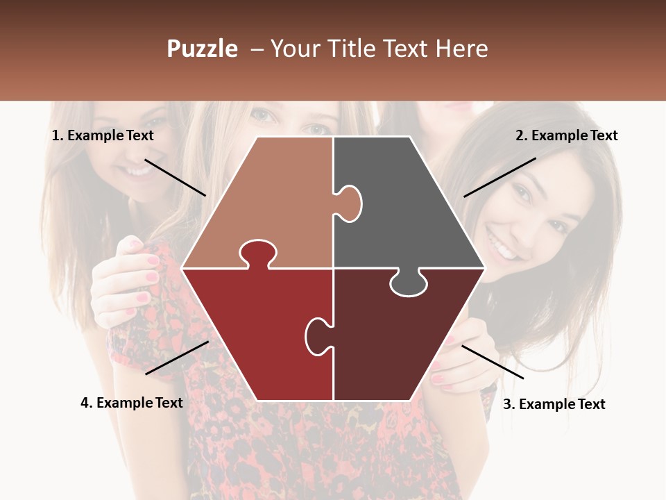 A Group Of Young Women Standing Next To Each Other PowerPoint Template