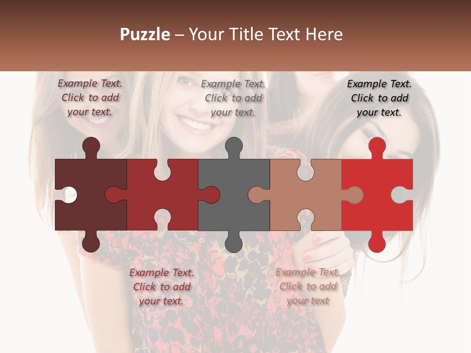 A Group Of Young Women Standing Next To Each Other PowerPoint Template