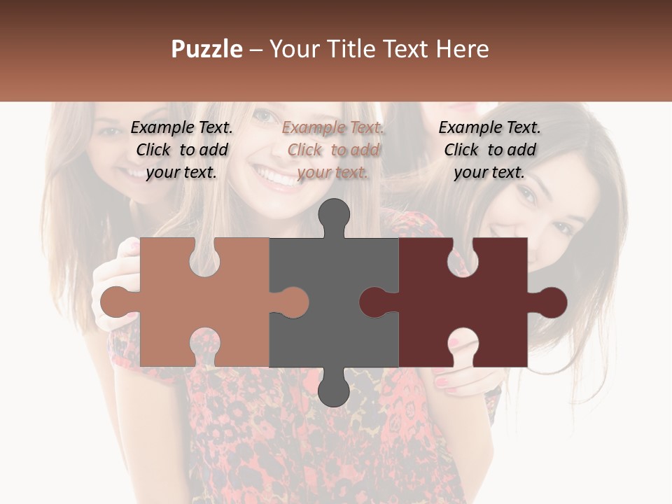 A Group Of Young Women Standing Next To Each Other PowerPoint Template