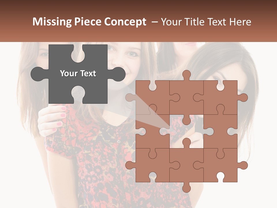 A Group Of Young Women Standing Next To Each Other PowerPoint Template