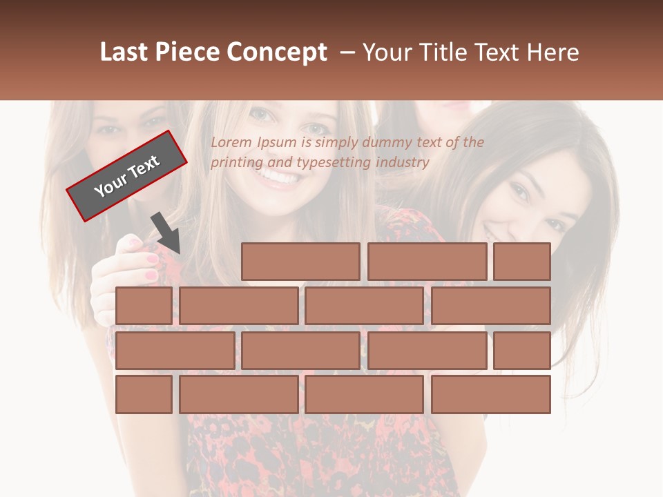 A Group Of Young Women Standing Next To Each Other PowerPoint Template