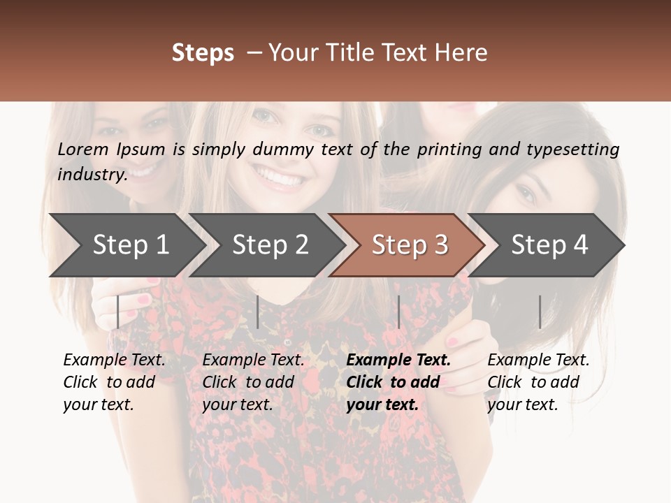 A Group Of Young Women Standing Next To Each Other PowerPoint Template