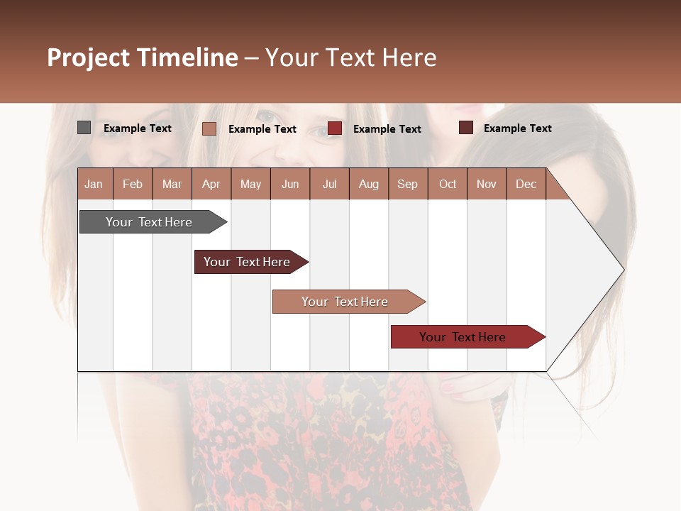 A Group Of Young Women Standing Next To Each Other PowerPoint Template