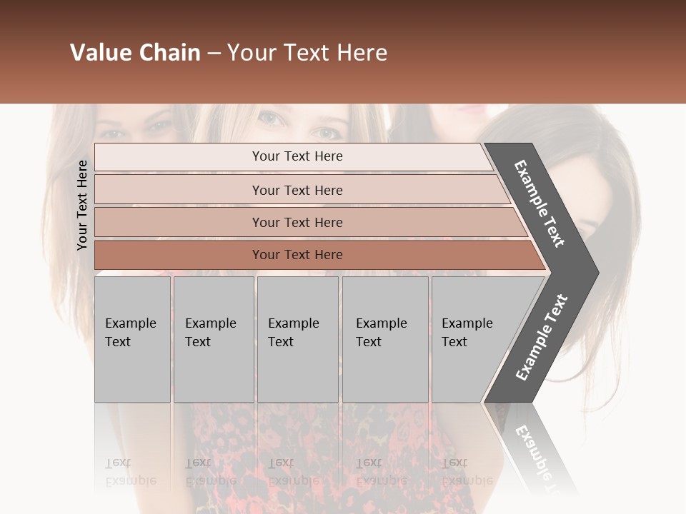 A Group Of Young Women Standing Next To Each Other PowerPoint Template