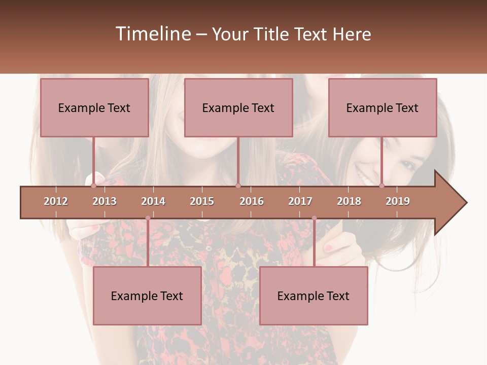A Group Of Young Women Standing Next To Each Other PowerPoint Template