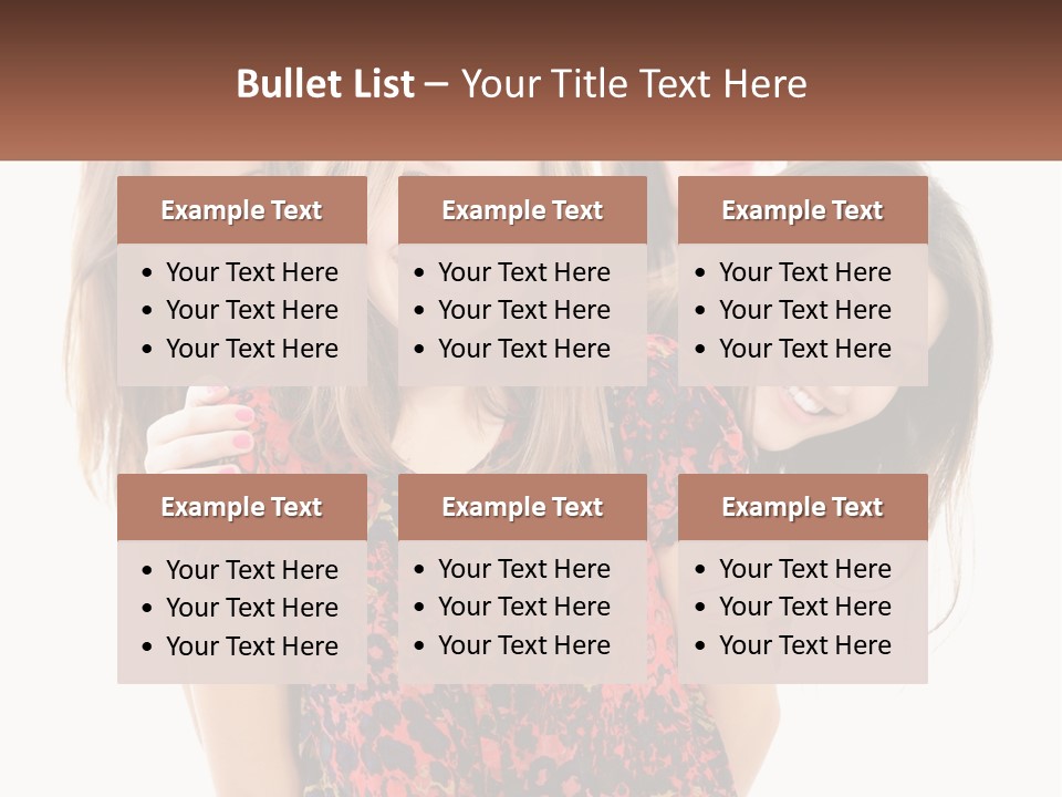 A Group Of Young Women Standing Next To Each Other PowerPoint Template
