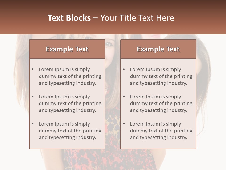 A Group Of Young Women Standing Next To Each Other PowerPoint Template