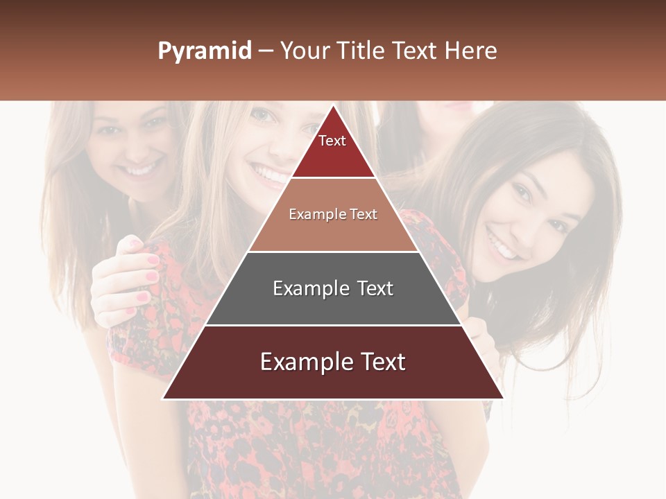 A Group Of Young Women Standing Next To Each Other PowerPoint Template