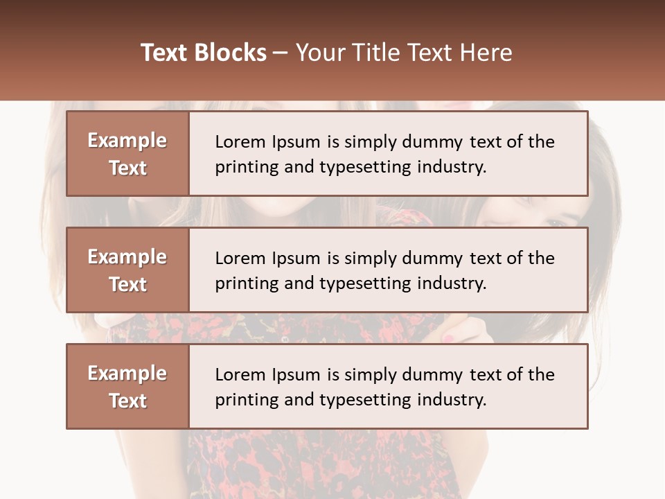 A Group Of Young Women Standing Next To Each Other PowerPoint Template